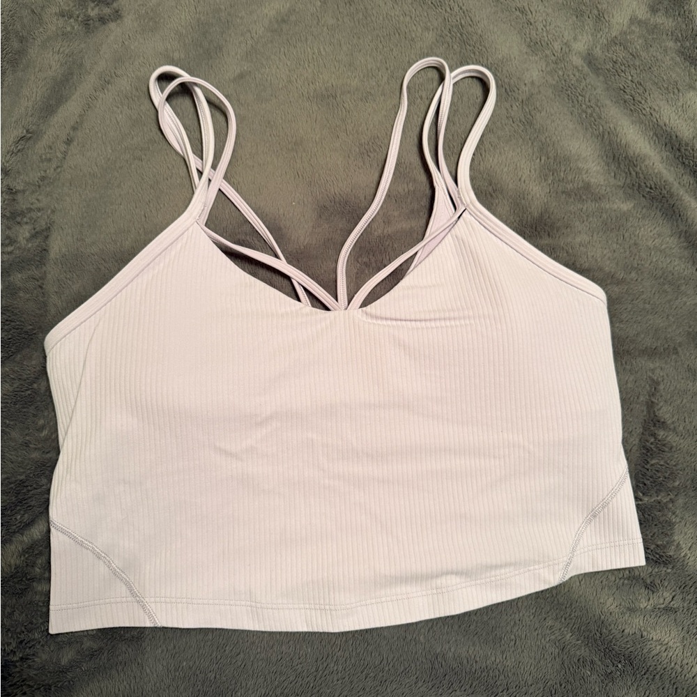Lululemon Ebb to Street Cropped Tank Size 10 Light Purple